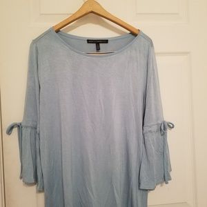 WHBM Bell sleeve light blue top